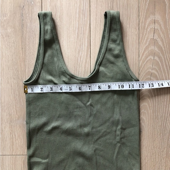 Zara Olive Green Ribbed Bodysuit Size M-L - Picture 3 of 8